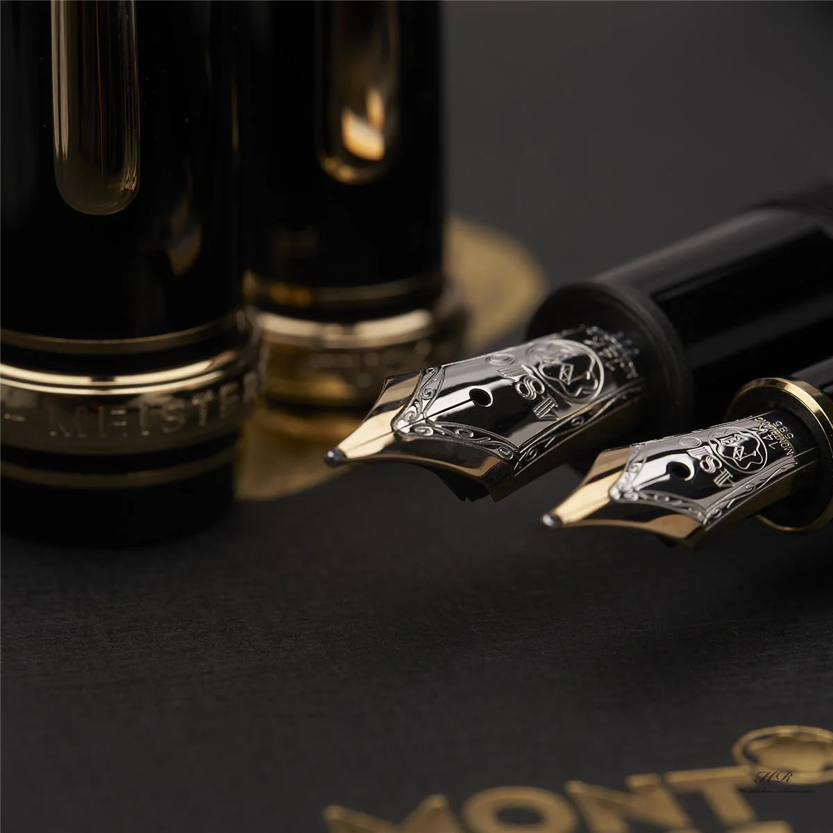 Montblanc Meisterstück Wedding Fountain Pen Set Black Resin Gold ID 104150 - Image 7